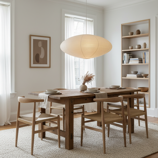 Akari Oval Organic Mulberry Paper Pendant Light