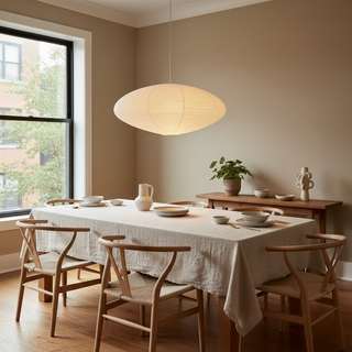 Akari Oval Organic Mulberry Paper Pendant Light