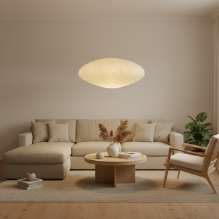 Akari Oval Organic Mulberry Paper Pendant Light