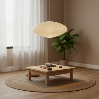 Akari Oval Organic Mulberry Paper Pendant Light
