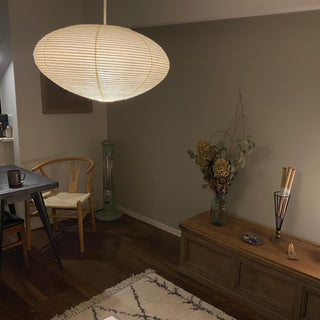 Akari Oval Organic Mulberry Paper Pendant Light