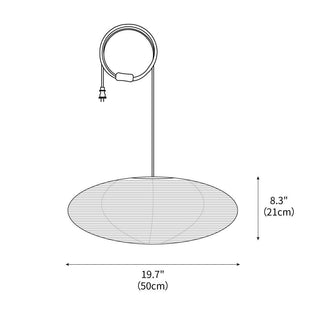 Akari Oval Oriental Mulberry Paper Pendant Light