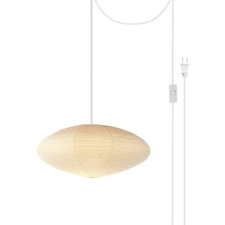 Akari Oval Oriental Mulberry Paper Pendant Light