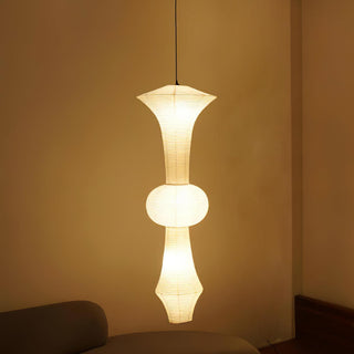 Akari E Sculptural Mulberry Paper Pendant Light
