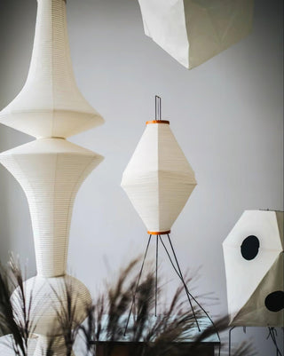 Akari E Sculptural Mulberry Paper Pendant Light