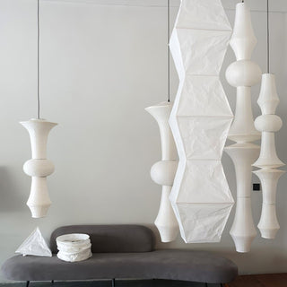 Akari E Sculptural Mulberry Paper Pendant Light