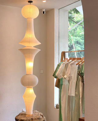 Akari E Sculptural Mulberry Paper Pendant Light