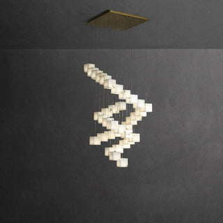Alabaster Box Sculptural Chandelier 28.3