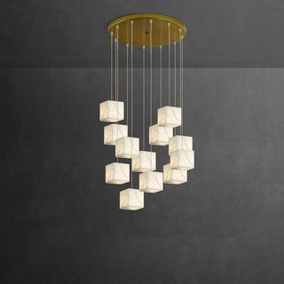 Alabaster Box Sculptural Chandelier 28.3