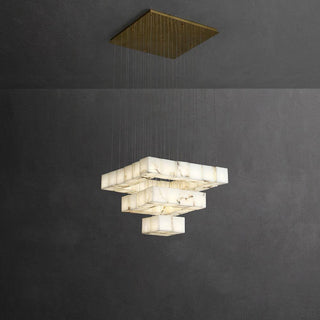Alabaster Box Sculptural Chandelier 28.3