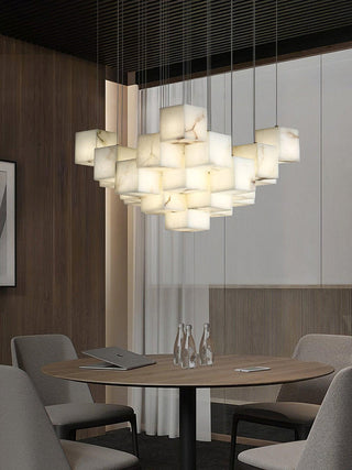 Alabaster Box Sculptural Chandelier 28.3