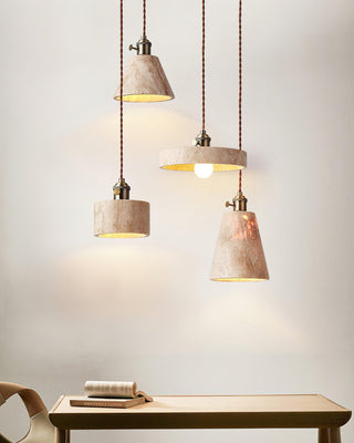Alagusmo Contemporary Travertine Pendant Light