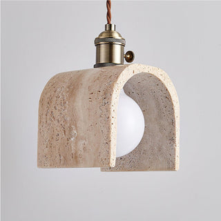 Alagusmo Contemporary Travertine Pendant Light