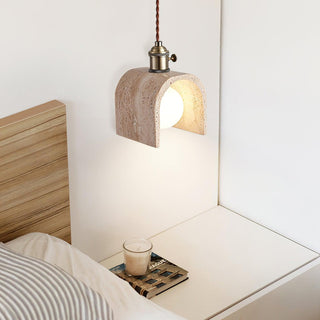 Alagusmo Contemporary Travertine Pendant Light