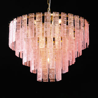 Orion Tiered Pink Glass Chandelier