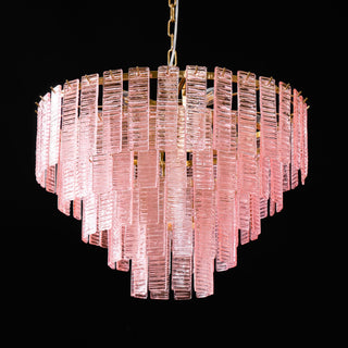 Orion Tiered Pink Glass Chandelier