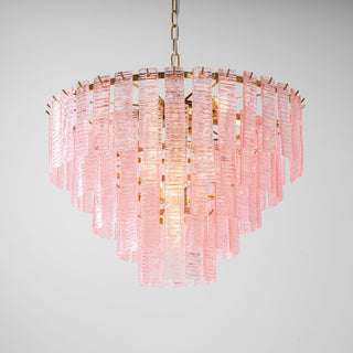 Orion Tiered Pink Glass Chandelier