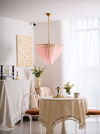 Orion Tiered Pink Glass Chandelier