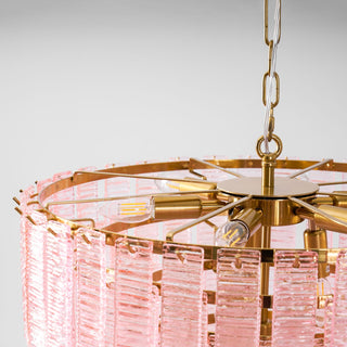 Orion Tiered Pink Glass Chandelier