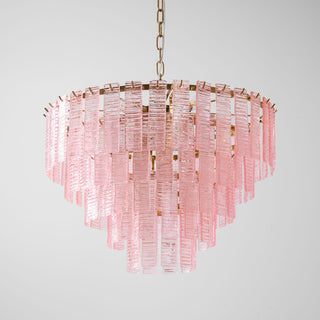 Orion Tiered Pink Glass Chandelier
