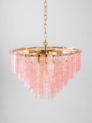 Orion Tiered Pink Glass Chandelier