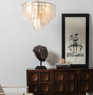 Orion Tiered Pink Glass Chandelier