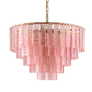 Orion Tiered Pink Glass Chandelier