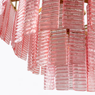 Orion Tiered Pink Glass Chandelier