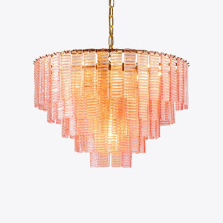 Orion Tiered Pink Glass Chandelier
