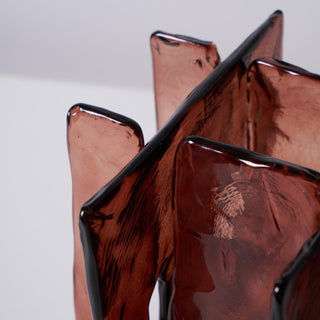 Lion Crimson Textured Glass Table Lamp