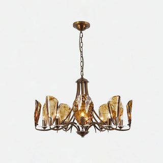 Amber Shell Vintage Glass Chandelier