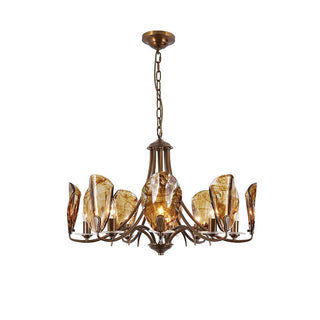 Amber Shell Vintage Glass Chandelier