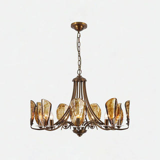 Amber Shell Vintage Glass Chandelier