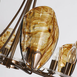 Amber Shell Vintage Glass Chandelier