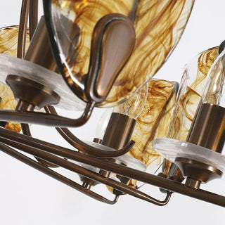 Amber Shell Vintage Glass Chandelier