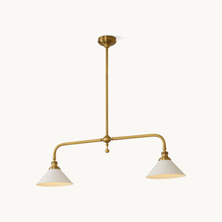 Linear Modern Brass Two-Light Pendant