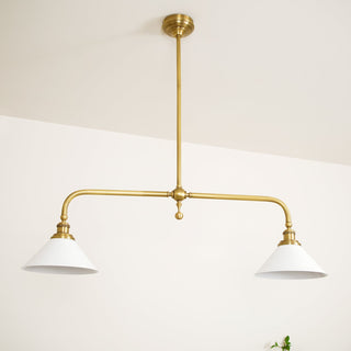 Linear Modern Brass Two-Light Pendant