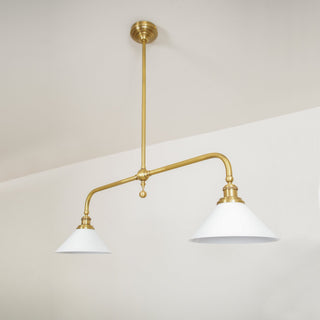 Linear Modern Brass Two-Light Pendant