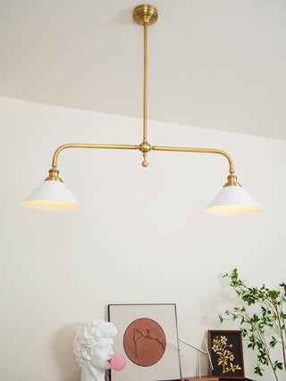 Linear Modern Brass Two-Light Pendant