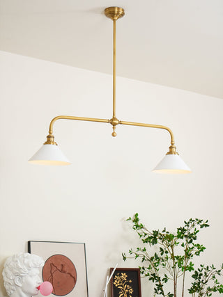 Linear Modern Brass Two-Light Pendant