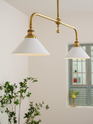 Linear Modern Brass Two-Light Pendant