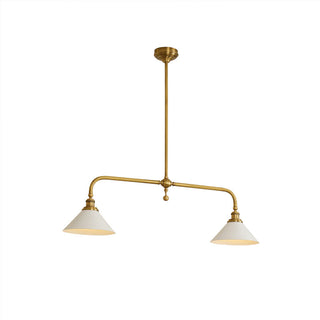 Linear Modern Brass Two-Light Pendant