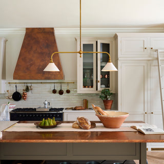 Linear Modern Brass Two-Light Pendant
