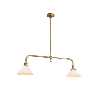 Linear Modern Brass Two-Light Pendant