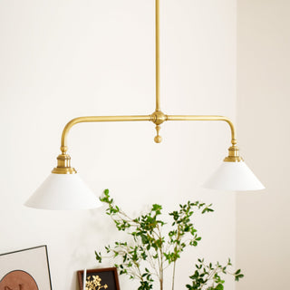 Linear Modern Brass Two-Light Pendant