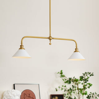 Linear Modern Brass Two-Light Pendant
