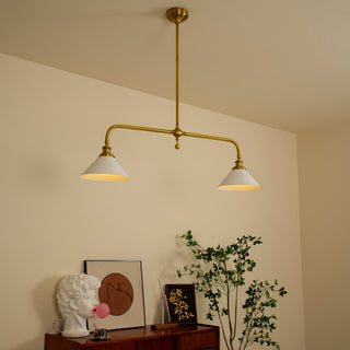 Linear Modern Brass Two-Light Pendant