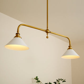 Linear Modern Brass Two-Light Pendant