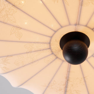 Anela Vintage Wood Fabric Ceiling Light