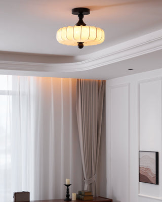 Anela Vintage Wood Fabric Ceiling Light